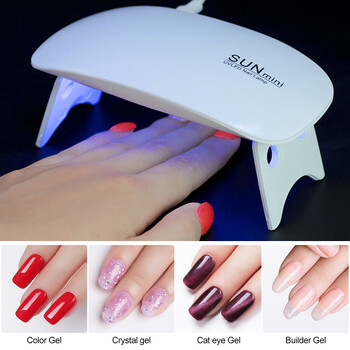 Μίνι λάμπα νυχιών 6W UV LED Φορητό καλώδιο USB Mirco Home Use Lamp UV For Drying Nail Gel Varnish 6 LEDD Dryer Nail Art Tools