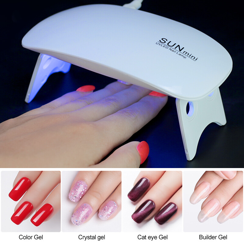 Μίνι λάμπα νυχιών 6W UV LED Φορητό καλώδιο USB Mirco Home Use Lamp UV For Drying Nail Gel Varnish 6 LEDD Dryer Nail Art Tools
