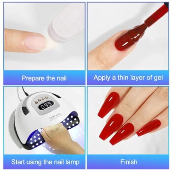 Big Power 380W UV Gel Nail Dryer Light LED για Gel Polish With 4 Timers Επαγγελματικά αξεσουάρ Nail Art Curing Gel Nails Toe