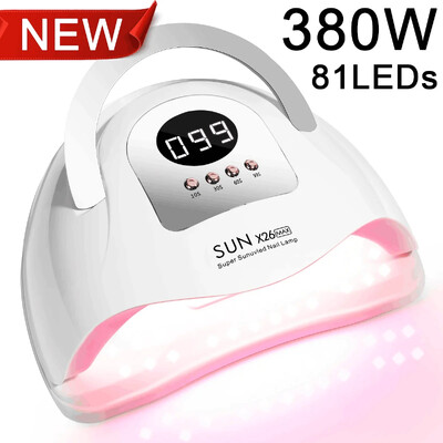 Big Power 380W UV Gel Nail Dryer Light LED για Gel Polish With 4 Timers Επαγγελματικά αξεσουάρ Nail Art Curing Gel Nails Toe