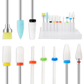 Σετ τρυπάνια νυχιών 10 τεμαχίων, Ηλεκτρική λίμα νυχιών Cuticle 3/32 ιντσών και κεραμικό ακρυλικό τζελ για νύχια για μανικιούρ πεντικιούρ στο σπίτι