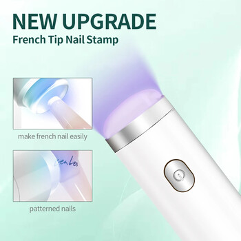 Nailpop UV Light with Stanp Handheld Mini Nail Cure Lamp Φορητό επαναφορτιζόμενο στεγνωτήριο νυχιών Γρήγορη ωρίμανση για Gel Polish Glue Gel