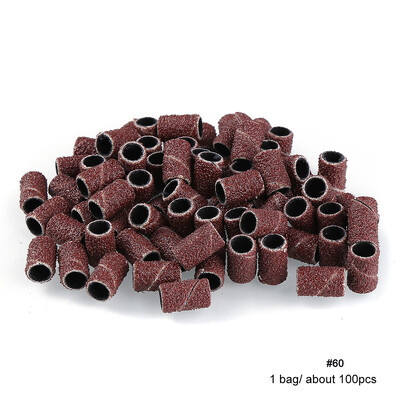 100 τμχ/συσκευασία Ταινίες λείανσης νυχιών 60# 120# 180# 240# Μύτη δακτυλίου λείανσης για αξεσουάρ ηλεκτρικού τρυπανιού Εργαλείο μανικιούρ