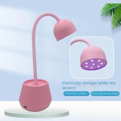 Mini LED lampa za nokte 24W Sušilo za nokte Ljepilo za lak za lažne nokte Brzosušeće UV svjetlo Lampa za nokte 360° savitljiva stolna lampa Dizajn