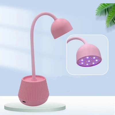 Mini LED lampa za nokte 24W Sušilo za nokte Ljepilo za lak za lažne nokte Brzosušeće UV svjetlo Lampa za nokte 360° savitljiva stolna lampa Dizajn