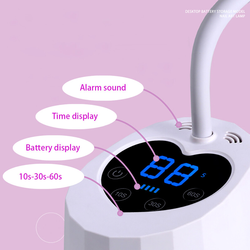 Ασύρματη λάμπα νυχιών LED UV Στεγνωτήρας νυχιών Επαναφορτιζόμενος έλεγχος αφής με έλεγχο αφής γρήγορου στεγνώματος 360° Εύκαμπτο επιτραπέζιο φωτιστικό νυχιών