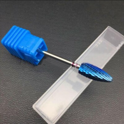 1 τμχ Μπλε τρυπάνι καρβιδίου βολφραμίου γρέζια νυχιών Τρυπάνι με μεταλλικό φρέζα λίμα νυχιών για μανικιούρ Ηλεκτρικό μύλο μηχανήματος