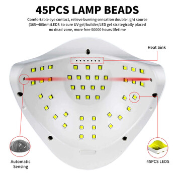 SUN X5 MAX Φωτιστικό στεγνώματος νυχιών με Lntelligent Sensor LED Dryer Nail For Remover Gel Polish Equipment Tool