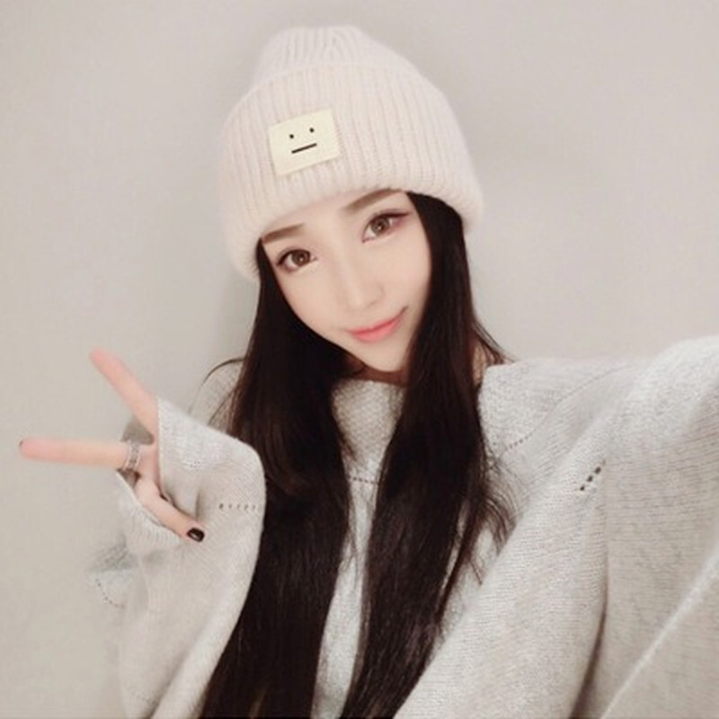 AC Studios Χαμογελαστό πρόσωπο Beanie Skull Caps πλεκτά κασμίρ Eye Ζεστό ζευγάρι λάτρεις Καπέλα ακμής Tide Street Hip-hop Μάλλινο καπάκι για ενήλικες