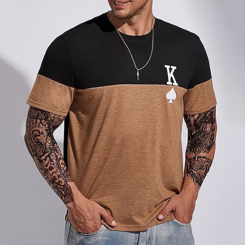 Summer Top Men`s Round Neck Half Sleeve Fashion Korean Style T-Shirt Plus Size Short Sleeve Full Sleeve Men`s