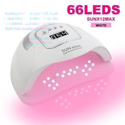 SUNX12 Max 280W nagų lempa rožinė nagų džiovintuvas manikiūrui 66 LED UV šviesa greitai kietėjanti Autosense nagų lempa su pagrindu
