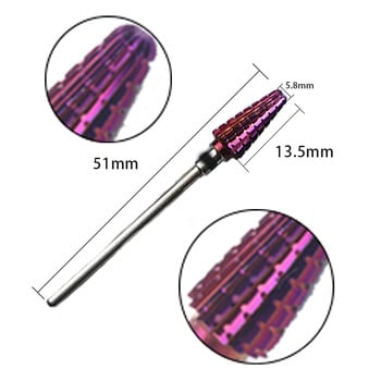 Μωβ Tornado Bit 3/32 Carbide Drill Drills Φρέζες για μανικιούρ Αφαίρεση τζελ Αξεσουάρ ηλεκτρικών λίμας