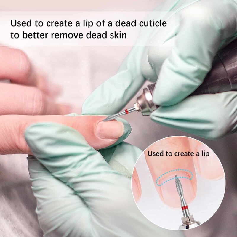 Τρυπάνι 3/32'' για καθαρό τρυπάνι επιδερμίδας για μανικιούρ πεντικιούρ Διαμαντένιες μύτες λίμας E-κόφτης φλόγας για ηλεκτρικά εργαλεία νυχιών για λίμα νυχιών