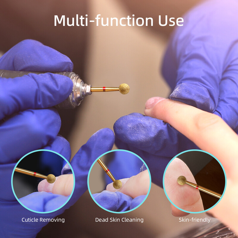 Τρυπάνι καθαρού νυχιού HYTOOS 5mm με μπίλια για την επιδερμίδα, Titanium Russian Diamond Nail Cleaner Εργαλείο καθαρισμού νυχιών για νεκρό δέρμα