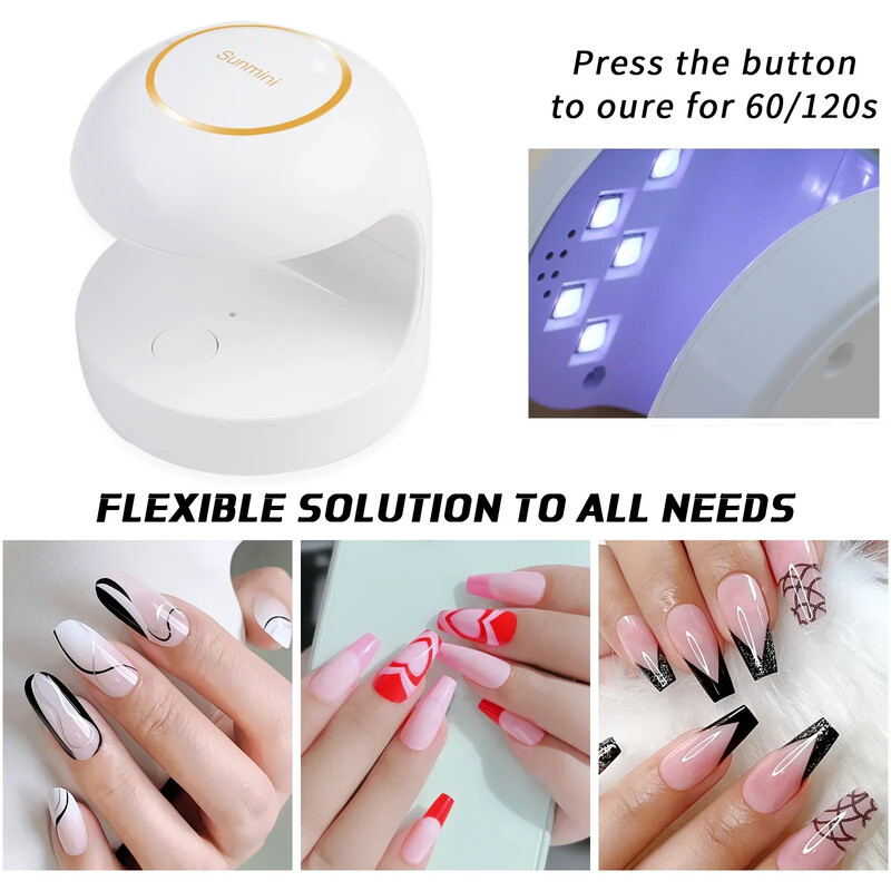 18W nagų džiovintuvas Mini USB UV LED lempa Nail Art White Egg Shape Design 120S greitai džiūstantis kietėjantis šviestuvas gelinio lakavimo manikiūro įrankiams