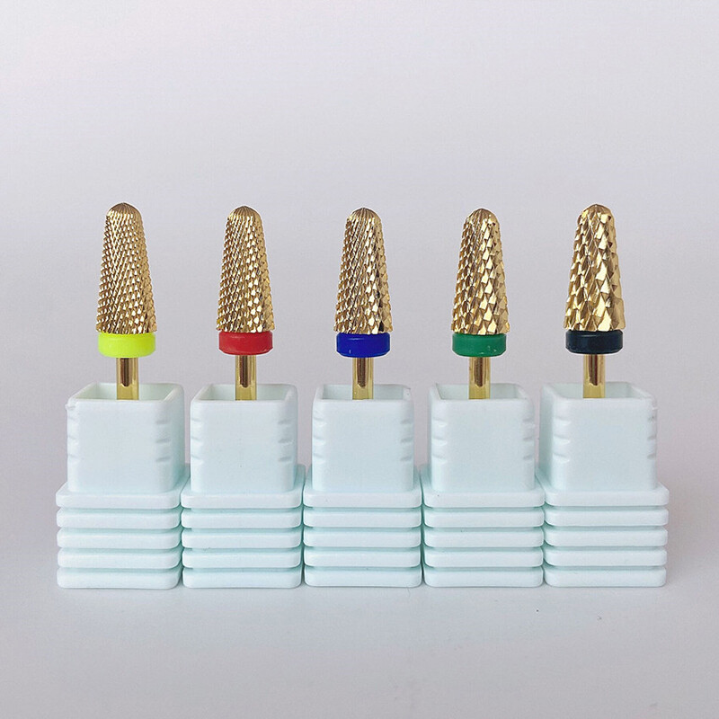 1 τεμ. Χρυσό ασημί φρεζάρισμα τρυπάνι καρβιδίου βολφραμίου 3/32" Περιστροφικό τρυπάνι για μανικιούρ ηλεκτρικό τρυπάνι νυχιών