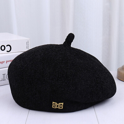 Χειμερινοί μπερέδες για γυναίκες μαλακά και άνετα πλεκτά καπέλα ζωγραφικής vintage καπέλο κολοκύθας lolita hat boinas para mujer