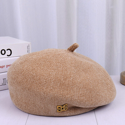 Χειμερινοί μπερέδες για γυναίκες μαλακά και άνετα πλεκτά καπέλα ζωγραφικής vintage καπέλο κολοκύθας lolita hat boinas para mujer