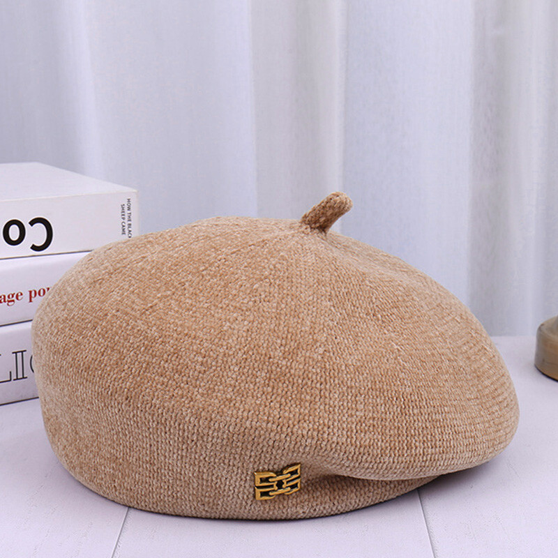 Χειμερινοί μπερέδες για γυναίκες μαλακά και άνετα πλεκτά καπέλα ζωγραφικής vintage καπέλο κολοκύθας lolita hat boinas para mujer