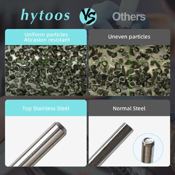 Τρυπάνι καθαρού νυχιού HYTOOS 2mm Short Flame Cuticle Clean, Titanium Russian Diamond Nail Bits Dead Skin Nail Cleaner Accessories