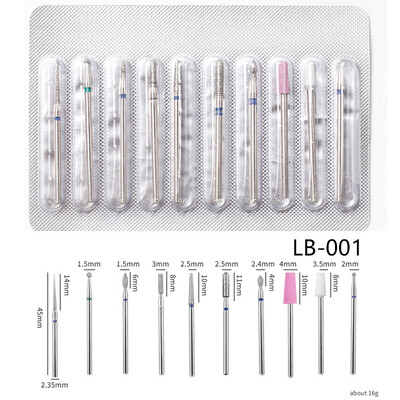 10 kom dijamantnih svrdla za nokte Rotacijska električna glodala za pedikuru Turpije za manikuru Alat za brušenje zanoktica Dodaci