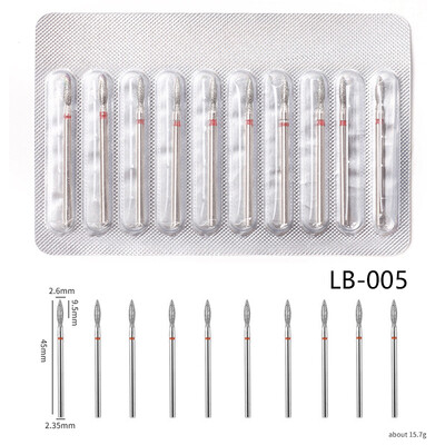 10 kom dijamantnih svrdla za nokte Rotacijska električna glodala za pedikuru Turpije za manikuru Alat za brušenje zanoktica Dodaci