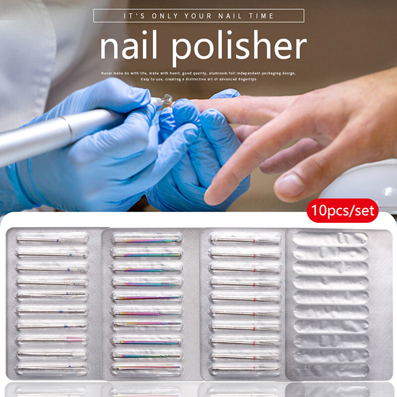 10 kom dijamantnih svrdla za nokte Rotacijska električna glodala za pedikuru Turpije za manikuru Alat za brušenje zanoktica Dodaci