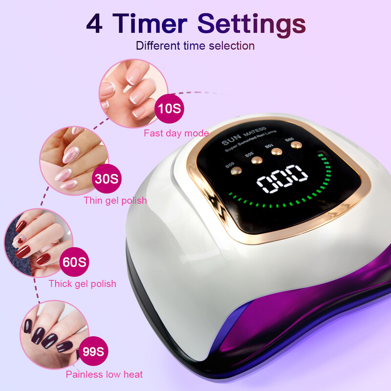 Lampă puternică UV LED pentru unghii pentru întărirea unghiilor toate lacurile cu gel cu ecran mare Echipament profesional pentru unghii Lămpi de uscare pentru manichiură