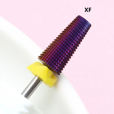 5 viename purpuriniai profesionalūs volframo karbido nagų grąžtai, bekvapios kūginės frezos, skirtos gelio akrilo pašalinimui, manikiūras