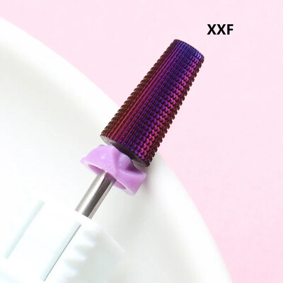 5 viename purpuriniai profesionalūs volframo karbido nagų grąžtai, bekvapios kūginės frezos, skirtos gelio akrilo pašalinimui, manikiūras