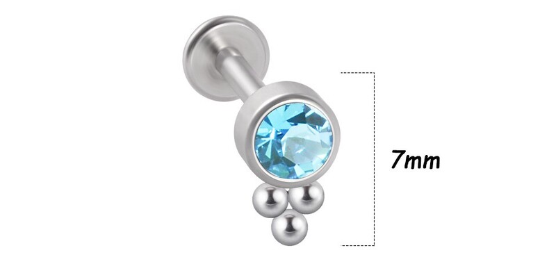 Nova međunarodna šipka za nokte za usne nokte za ušnu kost 16G nokti za piercing od nehrđajućeg čelika s mikro-umetnutim cirkonima vanjskotrgovinski nakit