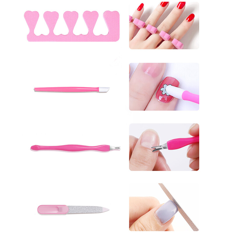 Komplet YIKOOLIN UV LED svjetiljke s električnom bušilicom od 20000 RPM Vilica za mrtvu kožu Dead Skin Push Finger Razdjelnik Nail Art Kit