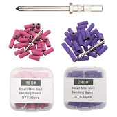 30 τμχ ανά κουτί με άξονα 3,1 mm Mini Zebra λουράκια λείανσης από ανοξείδωτο ατσάλι Τρυπάνια νυχιών Ηλεκτρικό αξεσουάρ για μανικιούρ