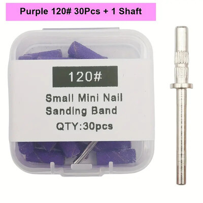 30 τμχ ανά κουτί με άξονα 3,1 mm Mini Zebra λουράκια λείανσης από ανοξείδωτο ατσάλι Τρυπάνια νυχιών Ηλεκτρικό αξεσουάρ για μανικιούρ