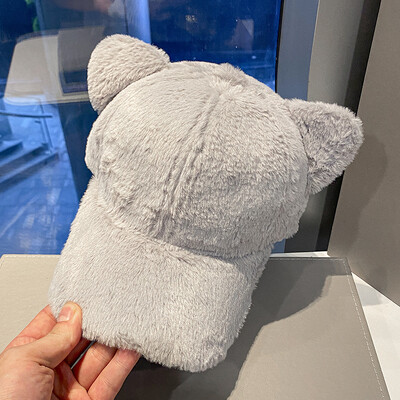 Φθινοπωρινό και Χειμώνα Γυναικεία αυτιά γάτας Καπέλο μπέιζμπολ Λούτρινο καπέλο πάπιας Γλώσσα κινουμένων σχεδίων Καπέλο μόδας Rebound Ρυθμιζόμενο καπέλο αναψυχής