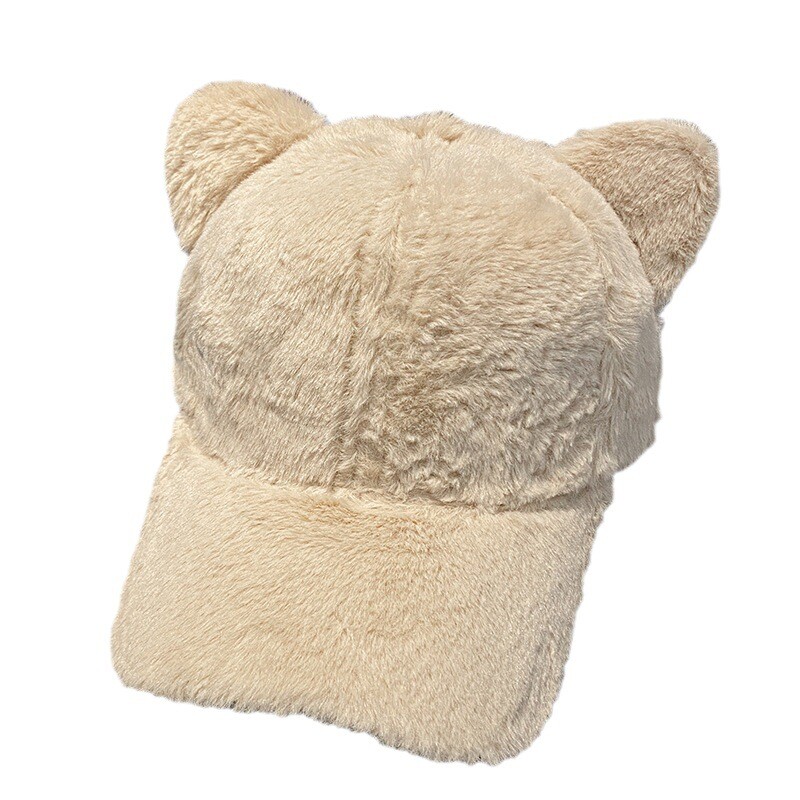 Φθινοπωρινό και Χειμώνα Γυναικεία αυτιά γάτας Καπέλο μπέιζμπολ Λούτρινο καπέλο πάπιας Γλώσσα κινουμένων σχεδίων Καπέλο μόδας Rebound Ρυθμιζόμενο καπέλο αναψυχής