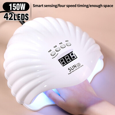 LINMANDA L5 Λάμπα νυχιών LED 150W στεγνωτήρα νυχιών Gel Βερνίκι νυχιών Ωρίμανση LED UV φως με 4 χρονοδιακόπτες Αυτόματος αισθητήρας οθόνη LCD