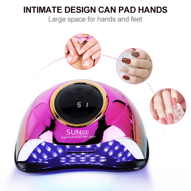 63LEDs UV LED nagų lempų džiovintuvas, skirtas kietinti visus gelinius nagų lakus, skirtus geliniam nagų džiovinimui, lengviems manikiūro įrankiams