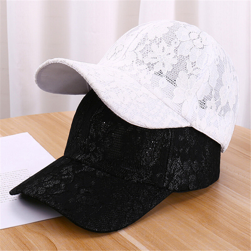 Princesės stiliaus nėrinių siuvinėjimas tinklelis, gėlė, pavasaris ir vasara, moteriškos beisbolo kepuraitės, orui pralaidžios moteriškos kepuraitės jaunai merginai BQ091