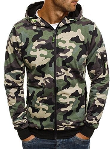 New spring and autumn men`s European and American camouflage sweatshirt, vest, hooded jacket 