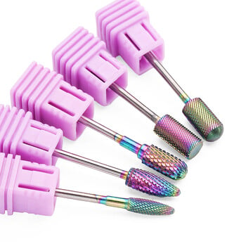 Φρέζα για μανικιούρ Καρβίδιο Rainbow Tungsten Nail Drill Bits Αξεσουάρ μηχανής Περιστροφικά ηλεκτρικά εργαλεία για λίμες νυχιών