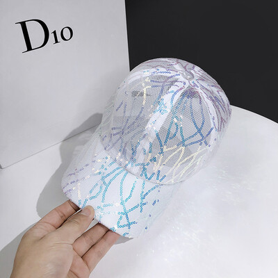 Ljetna kapa sa šljokicama Ripple Thin Style Prozračna Najprodavanija mrežasta bejzbol kapa Moda Sve Street Shot Ženski štitnik za sunce