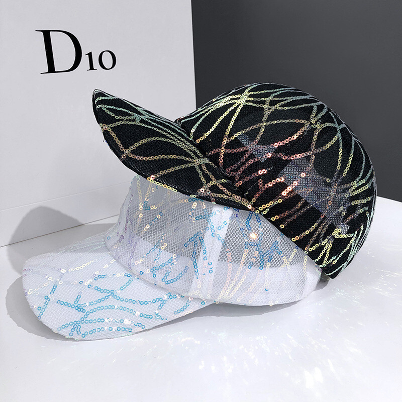 Ljetna kapa sa šljokicama Ripple Thin Style Prozračna Najprodavanija mrežasta bejzbol kapa Moda Sve Street Shot Ženski štitnik za sunce