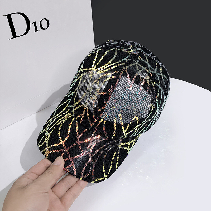 Ljetna kapa sa šljokicama Ripple Thin Style Prozračna Najprodavanija mrežasta bejzbol kapa Moda Sve Street Shot Ženski štitnik za sunce