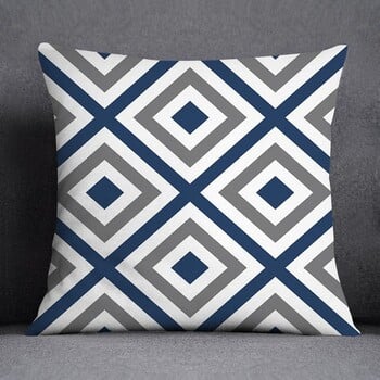 Nordic Simple Geometric Blue Series Μοτίβο εκτύπωσης Σπίτι Σαλόνι Καναπέ Διακόσμηση Τετράγωνη πολυεστερική μαξιλαροθήκη