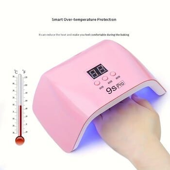 LULAA Trapezoidal Nail Dryer Αισθητήρας UV Led λάμπα νυχιών/Οθόνη LCD Επαγγελματική λάμπα νυχιών Led 9SPro Εργαλείο μανικιούρ με λάμπα νυχιών