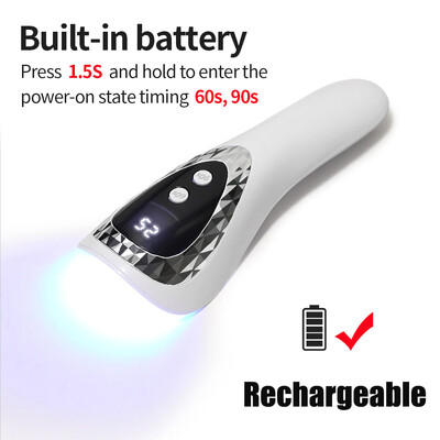 LULAA Handheld LED UV Nail Lamp Επαναφορτιζόμενο Στεγνωτήριο νυχιών με 5 Lamp Beads Fast-Dry Machine Φορητό σπίτι DIY Salon Manicure