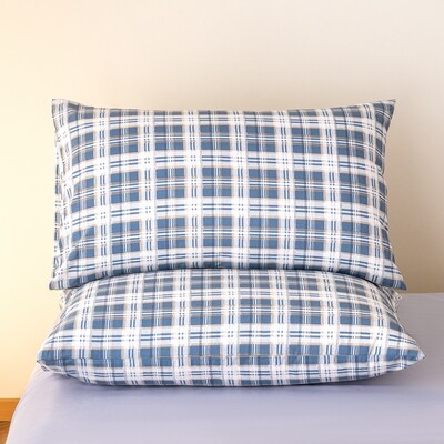 Jastučnica kariranog stila 100% pamuk Jastučnica 48x74cm Jastučnice funda almohada 2kom Pravokutna jastučnica Mekana jastučnica
