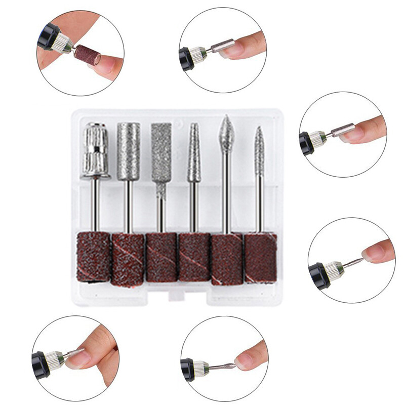 12 bucăți/set burghie pentru unghii set bucăți profesionale produse pentru manichiură pile accesorii și unelte pentru unghii freze pentru pedichiură