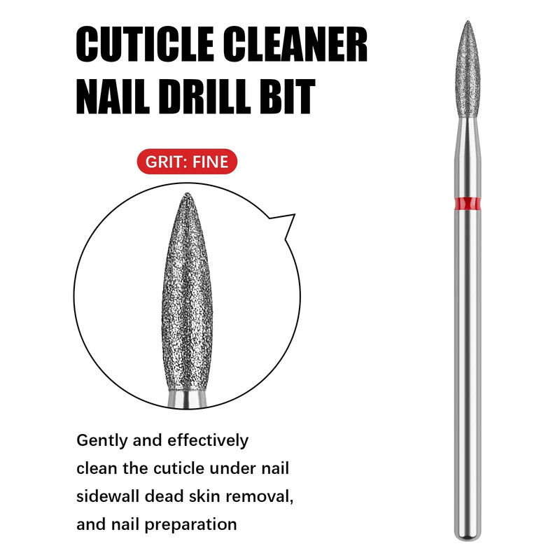 Διαμαντένια τρυπάνια νυχιών 3/32" Tornado Flame Κόφτες για μανικιούρ Περιστροφική γρέζια Αξεσουάρ τρυπανιού Spiral Nail Mills Tools